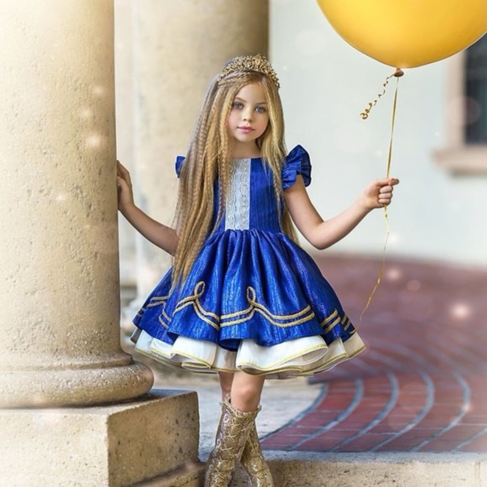Dollcake gleam in the light dress royal blue